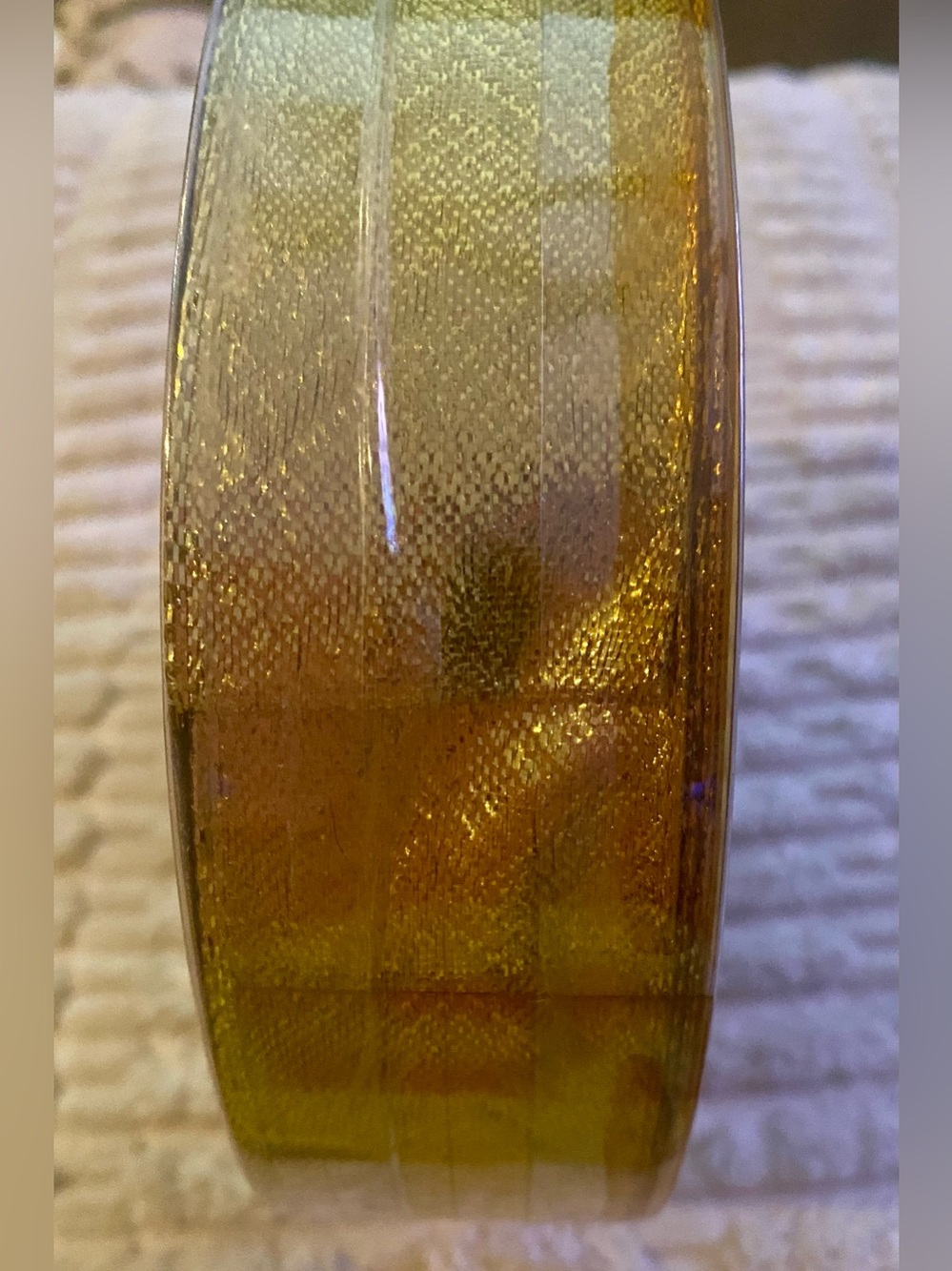 Gold Shimmer Wired Ribbon 1.5” x 55 Yds Metallic Designer Trim